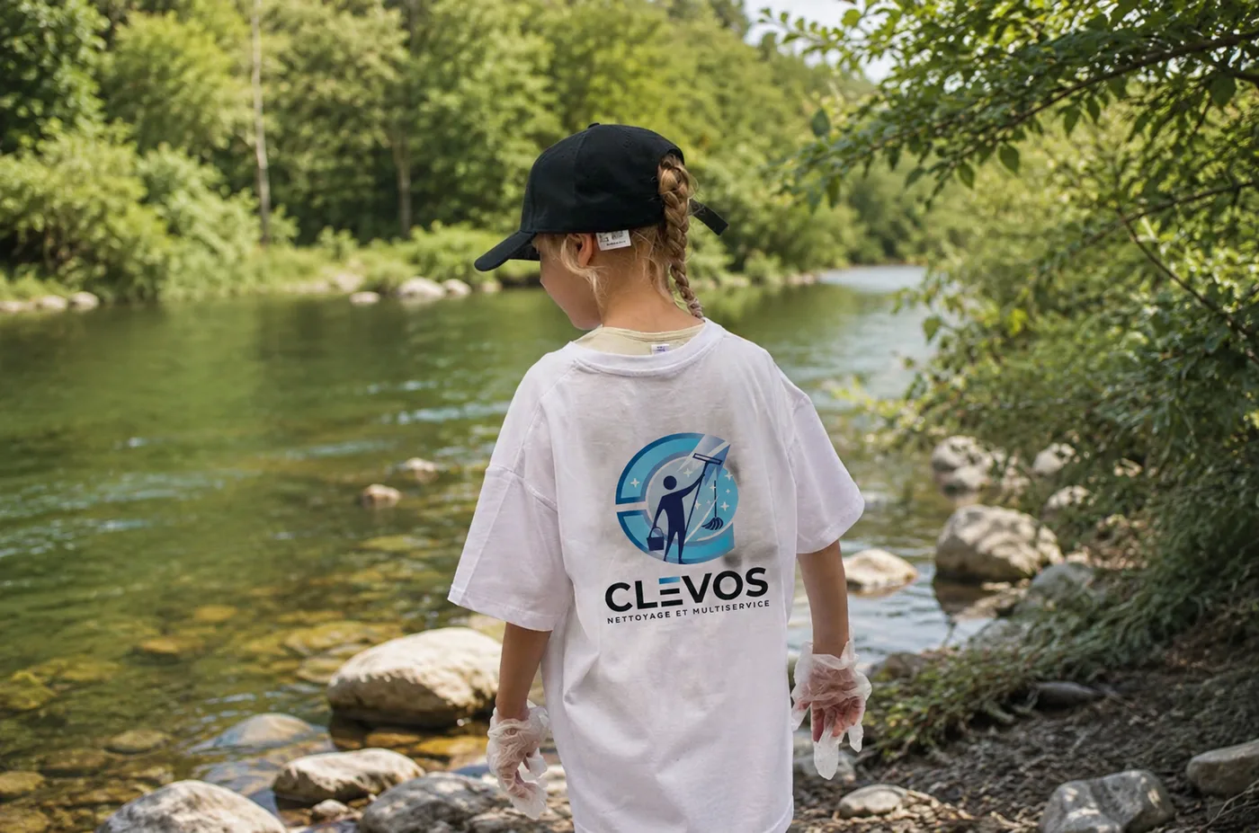Engagement environnemental et solidaire de CLEVOS — ramassage au bord d’une rivière